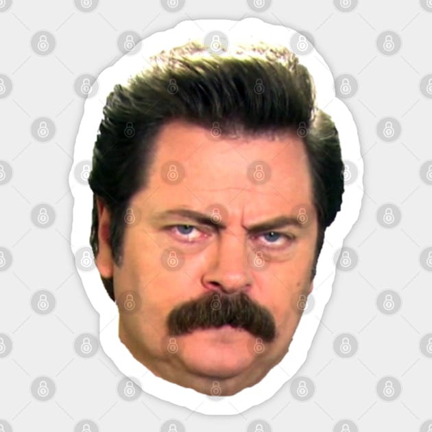 Ron Swanson Sticker by Biscuit25